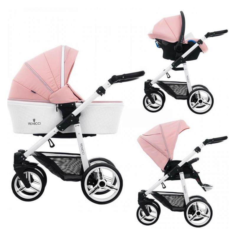 venicci pure 3 in 1 travel system rose