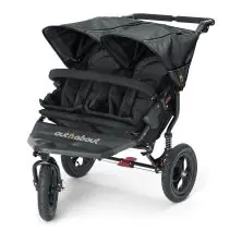 Out n About Nipper Double V4 Stroller With Free Rain Cover - Raven Black 