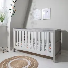 Tutti Bambini Modena Cot Bed - Ash Grey and White