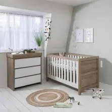 Tutti Bambini Modena 2 Piece Room Set - White and Oak + FREE Fibre Cotbed Mattress Worth £79!