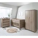 Tutti Bambini Modena 3 Piece Room Set - Oak + FREE Fibre Cotbed Mattress Worth £79!