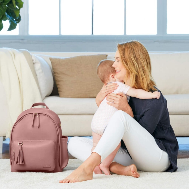 Skip Hop Greenwich Simply Chic Changing Backpack Dusty Rose