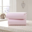 Clair De Lune Pack of 2 Fitted Cotton Cot Bed Sheets - Pink