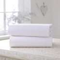 Clair De Lune Pack of 2 Fitted Cotton Cot Bed Sheets - White