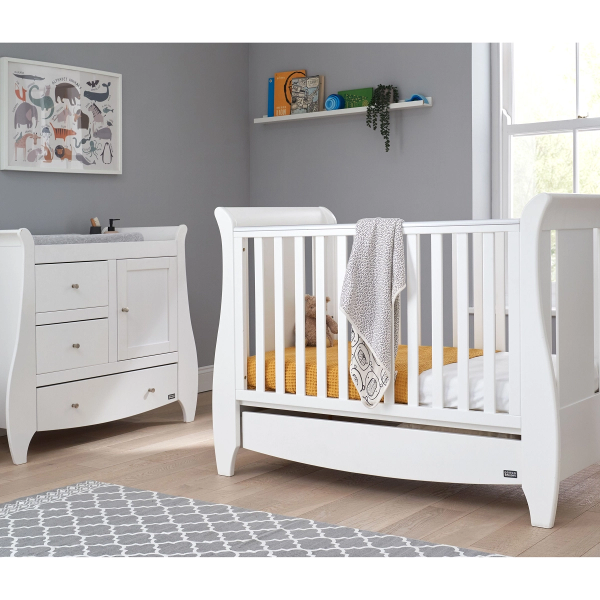 Tutti bambini white 2025 sleigh cot bed