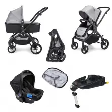 Mee-Go Plumo 3in1 Travel System-Ash Grey Inc Isofix Base (CLEARANCE)