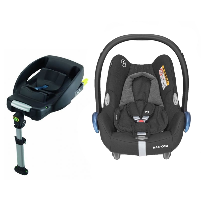 Maxi Cosi Cabriofix Group 0+ Car Seat Bundle With Base-Black Raven (NEW