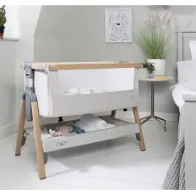 Tutti Bambini CoZee Bedside Crib - Oak/Silver + Free Nursing Pillow Worth £59.99!