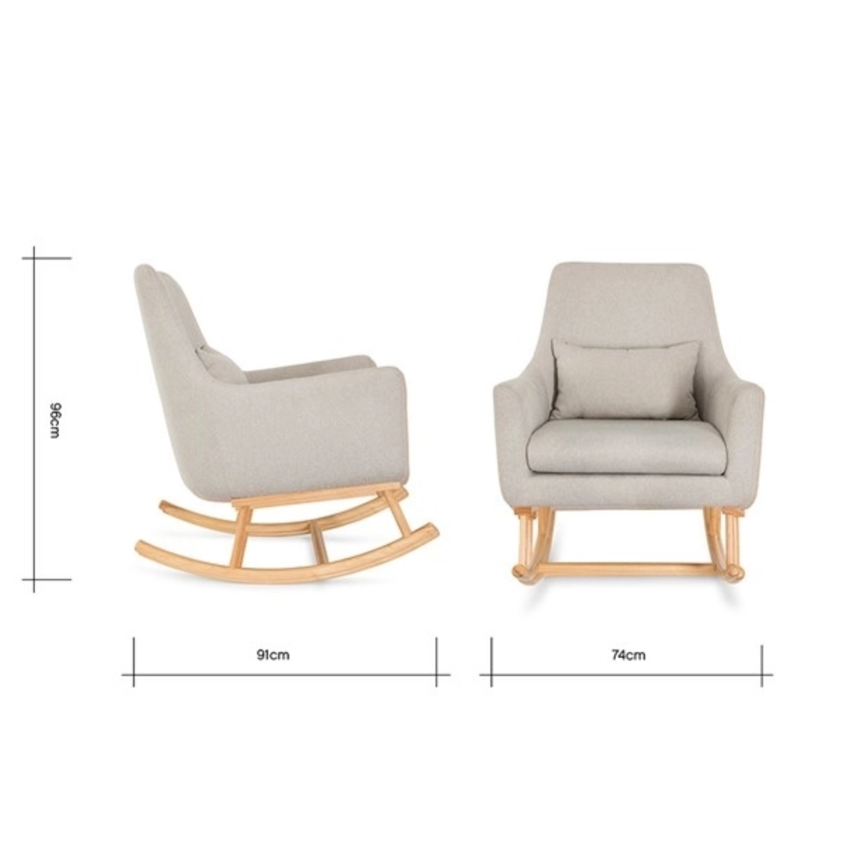 Tutti Bambini Oscar Rocking Chair & Pouffe Set-Pebble (2022)