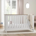 Tutti Bambini Verona Cot Bed - White/Oak + FREE Fibre Cotbed Mattress Worth £79!