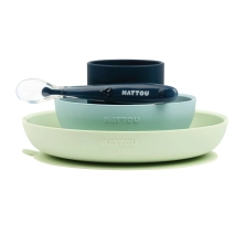 Nattou Silicone 4pc Tableware Set - Green