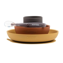 Nattou Silicone 4pc Tableware Set - Ochre