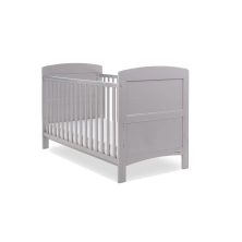 Obaby Grace Cot Bed & Fibre Mattress - Warm Grey