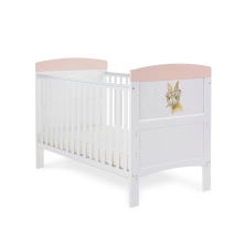 Obaby Grace Inspire Cotbed Water Colour Rabbit - Pink