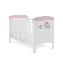 Obaby Grace Inspire Cotbed Me & Mini Me Elephants - Pink