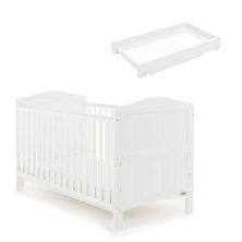 Obaby Whitby Cot Bed & Cot Top Changer - White