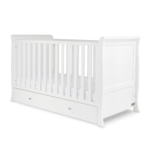 Ickle Bubba Snowdon Classic Cot Bed and Fibre Mattress - White