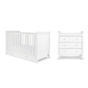 Ickle Bubba Snowdon Classic 2 Piece Furniture Set and Fibre Mattress - White