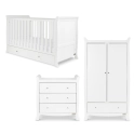 Ickle Bubba Snowdon Classic 3 Piece Furniture Set and Fibre Mattress - White