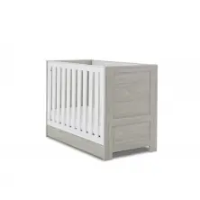 Obaby Nika Mini Cot Bed & Underdrawer - Grey Wash & White