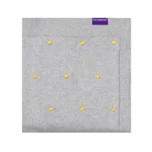 ClevaMama Knitted Pom Pom Baby Blanket - Grey (3493)