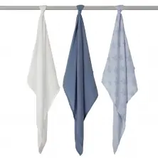 ClevaMama Super Soft Bamboo & Cotton Muslin Cloth Set - Blue (3540)