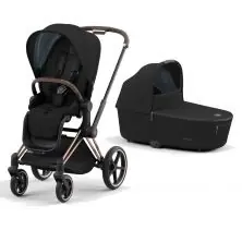 Cybex Priam Pushchair With Lux Carrycot - Sepia Black/Rose Gold