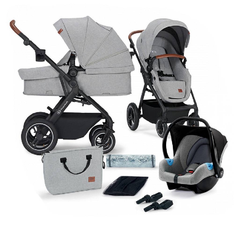 Kinderkraft B-Tour 3in1 With Mink Car Seat Travel System-Light Grey**