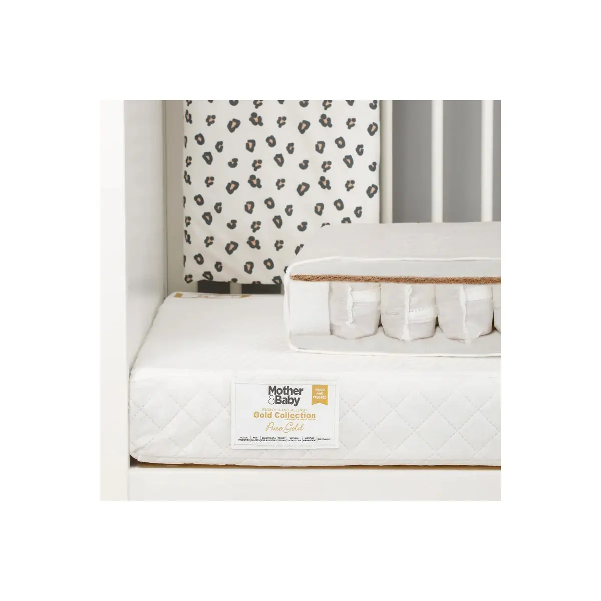 Mother Baby Pure Gold Anti Allergy Coir Pocket Spring Cot Mattress 120 x 60