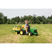 Peg Perego John Deere Ground Force Childrens Ride On Tractor Plus Trailer