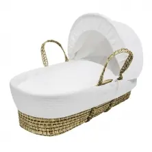 Kinder Valley White Waffle Palm Moses Basket 