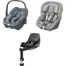 Maxi Cosi Pebble/Pearl/Familyfix 360 0+/1 Group Car Seat Bundle - Essential Grey