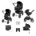 Ickle Bubba Cosmo Gunmetal Frame Travel System with Stratus i-Size Car Seat & Isofix Base - Black