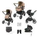 Ickle Bubba Cosmo Gunmetal Frame Travel System with Stratus i-Size Car Seat & Isofix Base - Desert