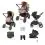 Ickle Bubba Cosmo Gunmetal Frame Travel System With Stratus i-Size Carseat & Isofix Base-Desert