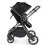 Ickle Bubba Cosmo Gunmetal Frame Travel System With Stratus i-Size Carseat & Isofix Base-Black