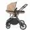 Ickle Bubba Cosmo Gunmetal Frame Travel System With Stratus i-Size Carseat & Isofix Base-Desert