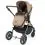 Ickle Bubba Cosmo Gunmetal Frame Travel System With Stratus i-Size Carseat & Isofix Base-Desert