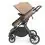 Ickle Bubba Cosmo Gunmetal Frame Travel System With Stratus i-Size Carseat & Isofix Base-Desert