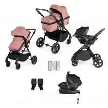 Ickle Bubba Comet All-in-One Travel System with Stratus i-Size Carseat & Isofix Base - Dusky Pink