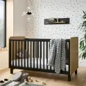 CuddleCo Rafi Cot Bed - Oak/Black