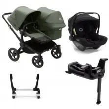 Bugaboo Donkey 5 Duo (Turtle Air) Travel System Bundle - Black/Forest Green