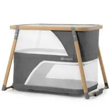 Kinderkraft Sofi Bedside Travel Baby Cot With Playpen Function-Grey