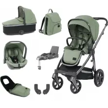 BabyStyle Oyster 3 Gun Metal Finish Edition Luxury 7 Piece Bundle - Spearmint + FREE Oyster Organiser!