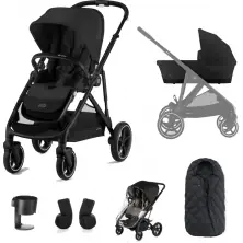 Cybex Gazelle S Silver Frame 6 Piece Bundle - Moon Black