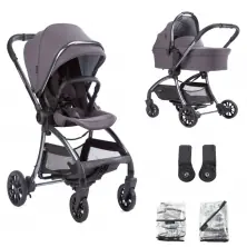 Junior Jones Aylo 2in1 Pram Bundle - Dark Slate/Gun Metal