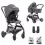 Junior Jones Aylo 2in Pram Bundle-Pebble Grey/Gun Metal