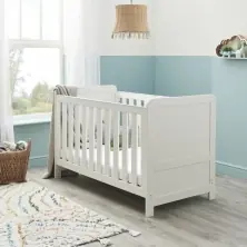 Babymore Caro Mini Cot Bed - Whitewash