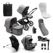 Bugaboo Fox 5 (Turtle AIr) Ultimate Pushchair Bundle - Graphite/Grey Melange