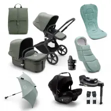 Bugaboo Fox 5 (Turtle Air) Ultimate Pushchair Bundle - Black/Forest Green